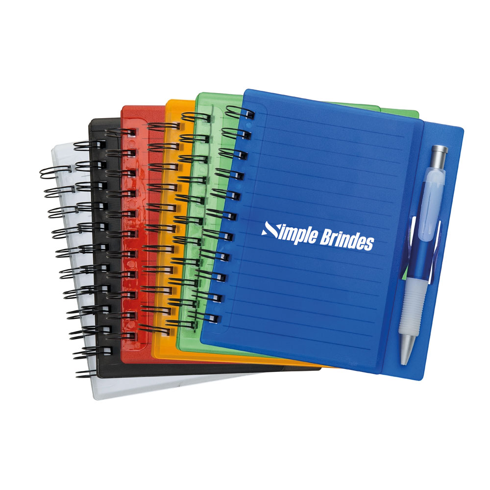 Caderno Plástico com Caneta
