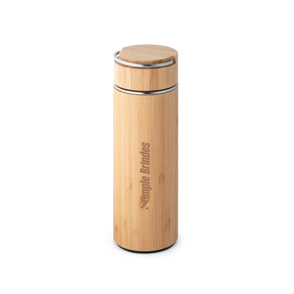 Garrafa de Inox e Bambu