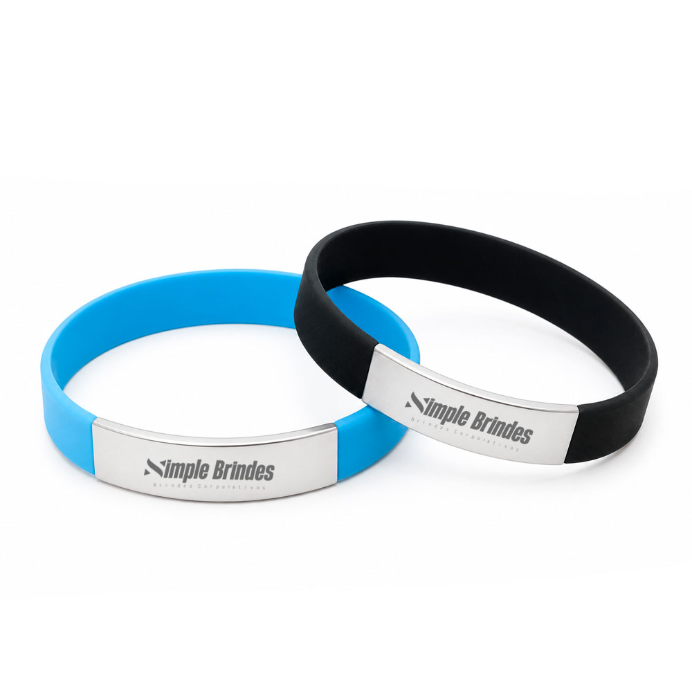 Pulseira de Silicone e Metal