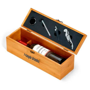 Kit Vinho com Estojo Bambu